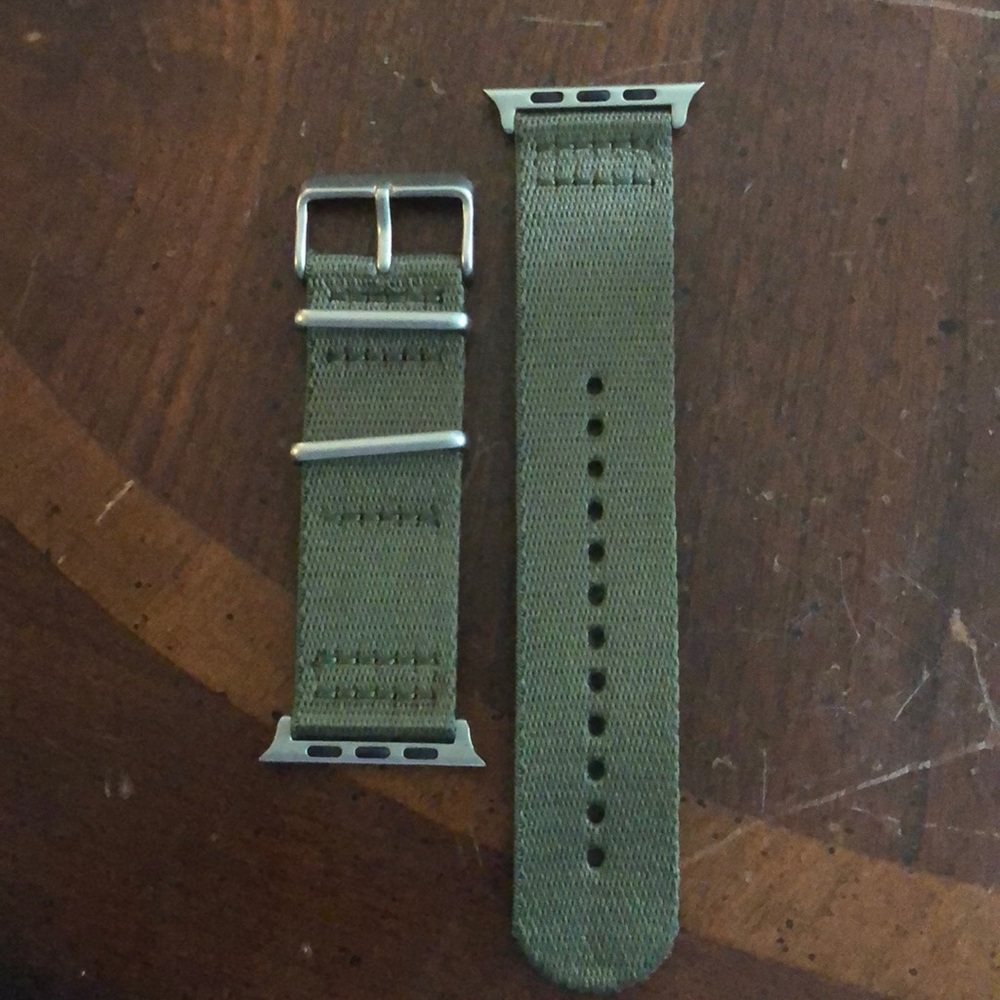 Olive green nylon 42mm watch band